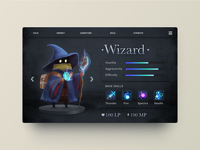 Daily UI Challenge - Spell Part. 2 card illustration mage magic procreate spell ui