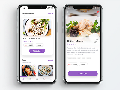 Daily UI Challenge - Chicken chicken clean food illustration iphone mobile ui