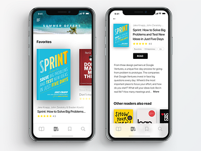 Electronic Bookcase App app apple books bookshop clean iphone x library read summer ui ui design visual design