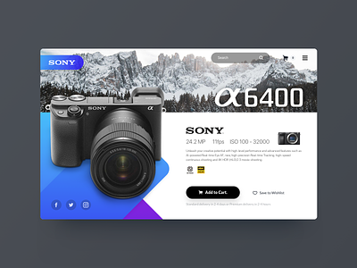 Product single UI concept. camera design photography product sony sonya7ii ui web webdesign