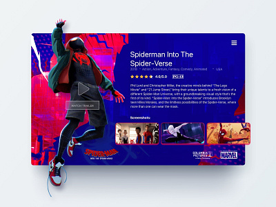 UI Card movie detail - Concept card movie spiderman ui ui design web