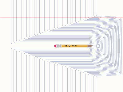 Pencil & Paper (Free .AI file). ai lines paper pencil vector