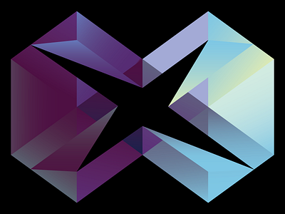 Concept Logo, X 10 concept cube hexagon logo purple x