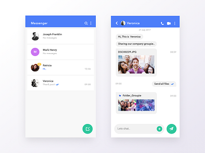Facebook Messenger Concept - Mobile version