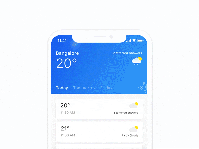 Apple weather conceptual design - Pull to refresh