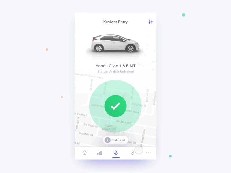 Car Keyless Entry Fingerprint unlocker Interaction car entry gps interaction keyless location locator map path track ui ux