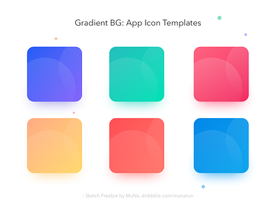 Gradient BG App icon Templates - Sketch Freebie app card color freebie icon layout pallette shadow texture