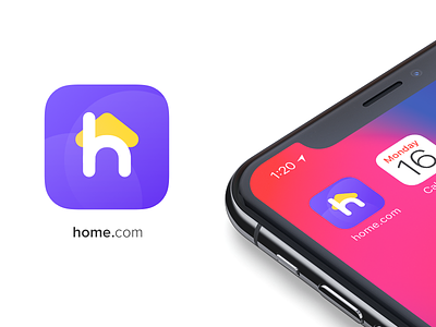 home.com branding app icon conceptual design android app appicon h home house icon icons ios mobile