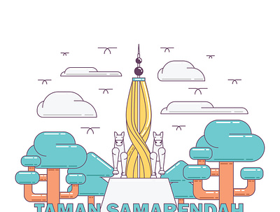 TAMAN SAMARENDAH design flat illustration minimal
