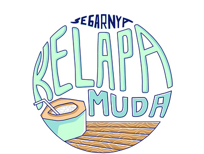 Segarnya Kelapa Muda design illustration minimal typography