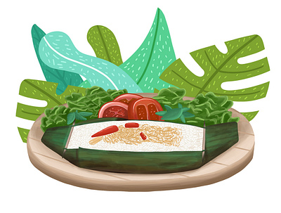 Nasi Bakar Ayam Suir foodillustration illustration