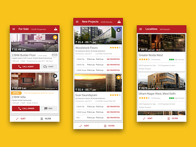 Magicbricks App Listing android app home listing localities locality magicbricks project property real estate ui ux