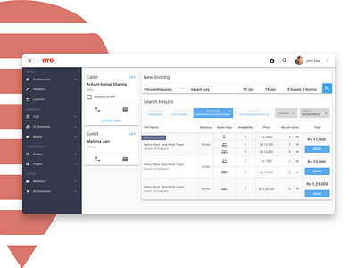 Oyo Rooms Dashboard, Booking Concept bookings call dashboard hotel material new booking oyo ui ux web