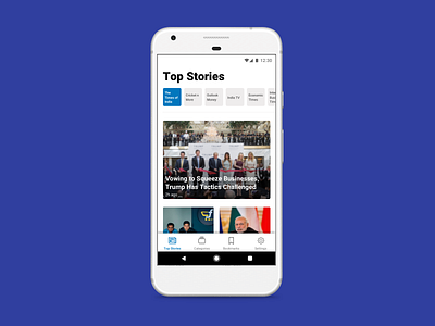 News Aggregator App Concept aggregator android bottom nav ios material news rss tab bar top stories