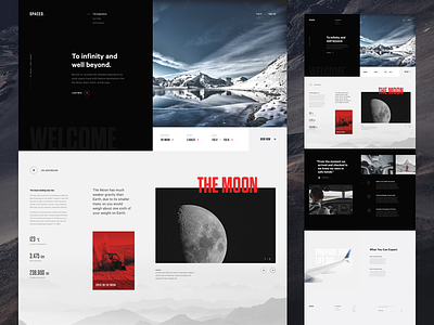 SPACED Website Concept dark design layout moon space spaced spacedchallenge travel typography ui ux website