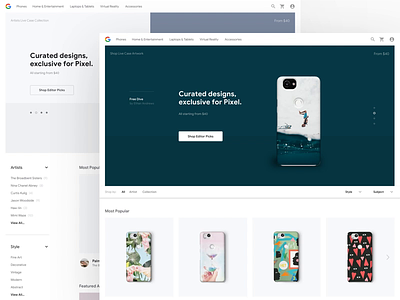 Google LiveCase - Concepts Part II clean design ecommerce google minimal phone phone case shop store ui ux web design website