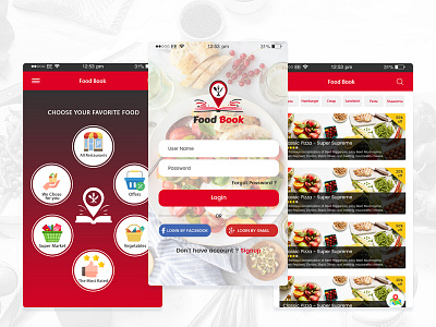Food Book App app delivery design food and drink food app mobile app ux