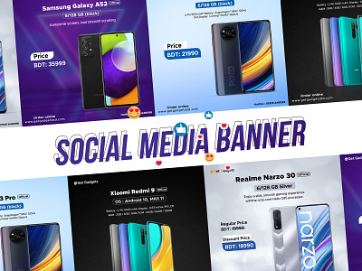 Smart phone Social Media Banner Design feed