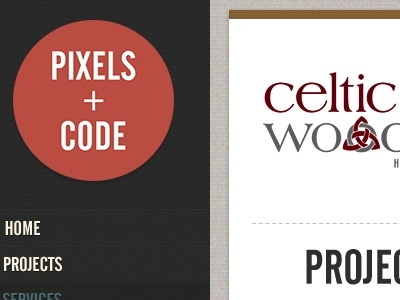 Pixels + Code site design
