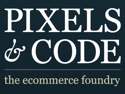 Pixel and Code (stacked logo) logo