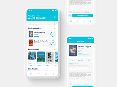 eBook Reader App app design ui ux