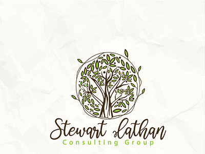 Consulting group logo brown cleancut consulting design green illustration leaf lineart logo minimal sophisticated tree vector