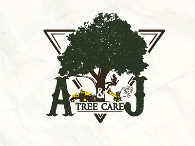 A&J Tree care! bold cleancut design illustration logo manly stump grinder tree care wood wood chopper wood chopping