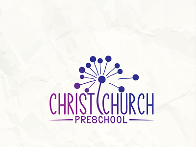 Christ church blue branding christ cleancut dandelion design illustration logo minimal nature preschool purple school vector