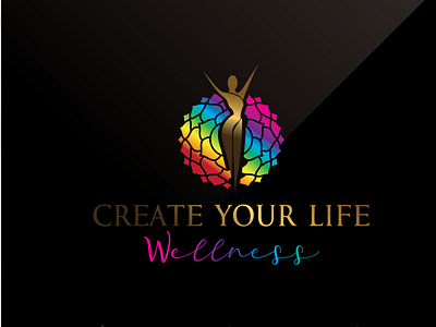 Create your wellness branding cleancut colorful design illustration logo minimal rainbow sophisticated vector wellness woman