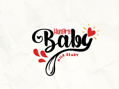 Hungry Baby baby black branding cleancut design flat heart hungry hungry baby illustration logo minimal red simple sophisticated text logo tounge vector wording wordmark