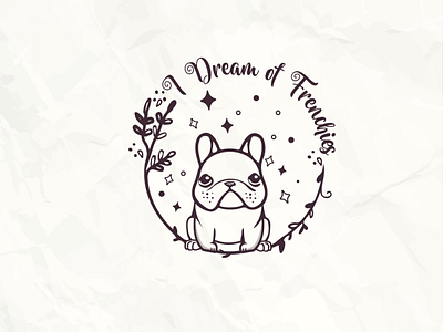 I dream of Frenchies! black branding cleancut design dog flat french bulldog frenchie illustration logo minimal pet pet care pet food simple sophisticated vector