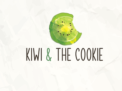 Kiwi and the cookie branding cleancut combination logo cookie cookie kiwi design fun green illustration kiwi logo minimal sophisticated vector watercolor