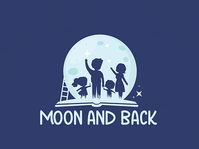 Moon and back blue branding cartoon characters cleancut design family illustration logo minimal moon vector