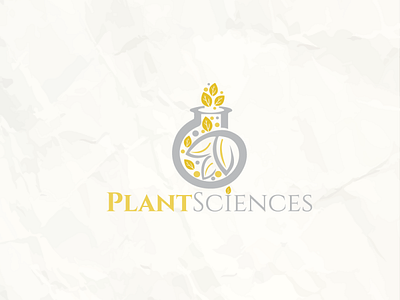 Plant science branding cleancut design flask flat logo illustration logo plant science vector