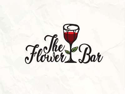 The flower Bar bar logo cleancut design flower bar logo flowers illustration logo sophisticated vector wine wine flower logo
