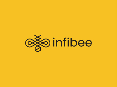 Infibee bee food honey icon infinity insect logo mark simple symbol