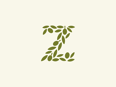 Z / Olives icon leaf letter logo mark olive symbol tree z