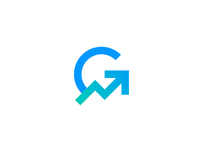 Growius arrow chart dashboard g growth icon letter logo mark symbol