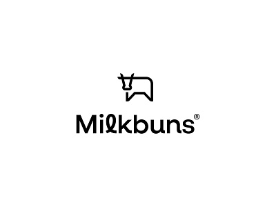 Milkbuns animal cotton cow icon logo mark milk simple symbol underwear