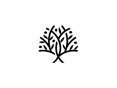 Olive Tree branch food icon leaf logo mark olive symbol tree