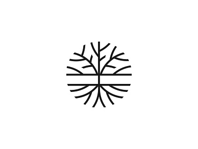 Tree roots icon logo mark nature roots simple symbol tree