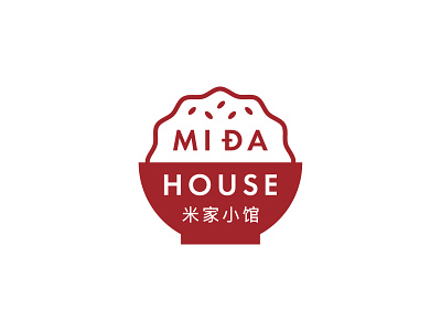 Mi Dja House chinese dumplings food icon logo mark restaurant rice symbol