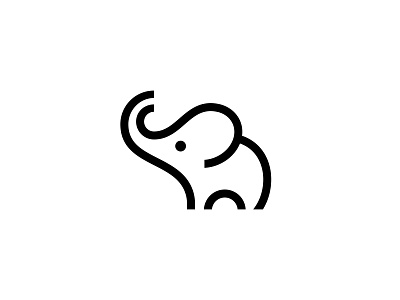 Elephant Icon animal brain elephant icon learn logo mark smart symbol