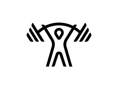 Weightlifting body builder human icon logo mark power sport symbol weight weightlifting