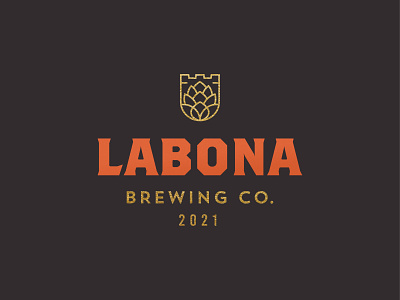 Labona Brewing Co. beer brew brewing company craft crest hop icon logo mark shield symbol vintage