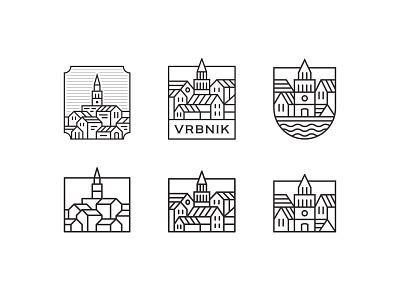 Vrbnik Town Logo Exploration building city croatia house icon logo mark old symbol town vrbnik
