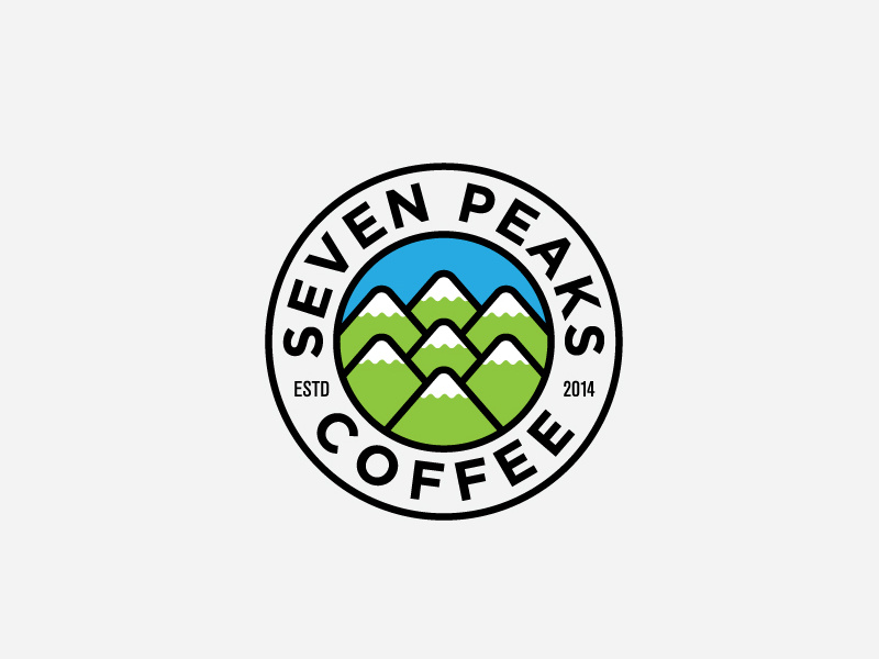 7 peaks coffee commpany logo art design seven peaks coffee company