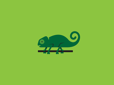 Chameleon animal chameleon color green logo