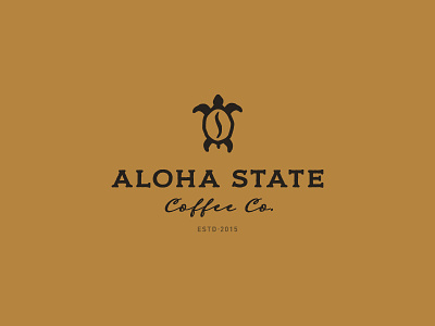 Aloha State Coffee Co. aloha bean coffee hawaii logo turtle