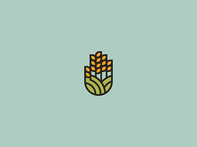 Hand Field farm field hand organic logo icon wheat